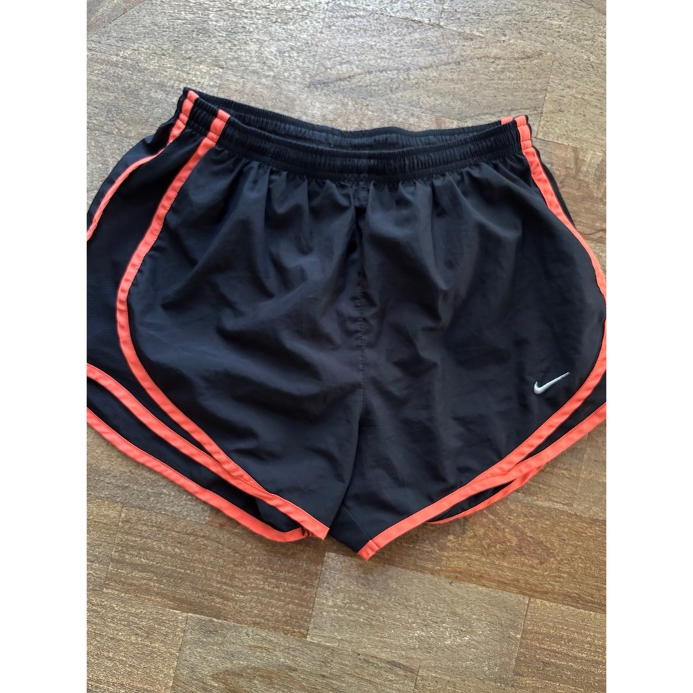 Nike Women's Running Shorts Black Orange Trim Small
